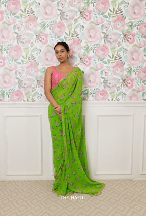 Saksham Neharicka Khwahish Floral Vintage Print Saree | Pink, Floral Vintage  Print, Chiffon in 2023 | Printed sarees, Fashion, Chiffon saree